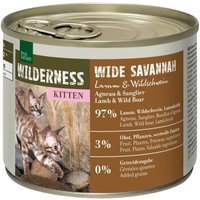 REAL NATURE WILDERNESS Nassfutter Katze, Kitten Wide Savannah, Lamm und Wildschwein 6x200 g