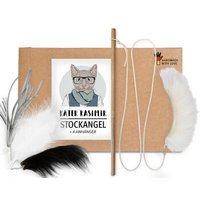 Kater Kasimir Katzenangel Set aus Buchenholz mit 4 handgemachten Anhängern