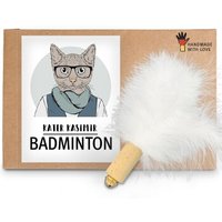 Kater Kasimir Federball mit echten Naturfedern