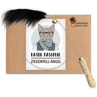 Kater Kasimir Katzenangel mit handgemachtem Anhänger aus echtem Ziegenfell