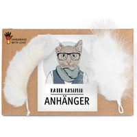 Kater Kasimir Ersatzanhänger für Katzenangel: 1 x Naturfedern + 1 x echtes Schaffell