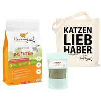 I love my cat Futterset mit Insektenfutter für ernährungssensible Katzen mit Gewichtsproblemen