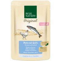 REAL NATURE Original Nassfutter Katze, Kitten, Huhn mit Lachs 12x85 g