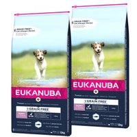 EUKANUBA Trockenfutter Hund Small & Medium Breed Puppy, getreidefrei mit Fisch 2x12 kg