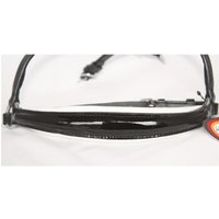 Hans Melzer Horse Equipment Hans Melzer Reithalfter hannoversch LACK schwarz/silber weiß unterlegt Pony