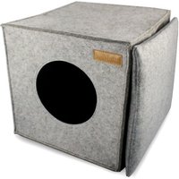 KaraLuna Katzenhöhle aus Filz fürs Regal hellgrau