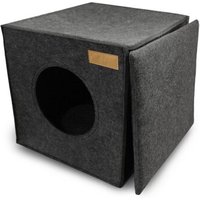 KaraLuna Katzenhöhle aus Filz fürs Regal dunkelgrau