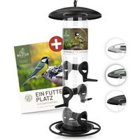 wildtier liebe Futtersäule für Samen, Körner & Kerne 35cm, Schwarz