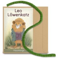 LEO LÖWENKATZ Filzschlange, grün, aus reiner Schurwolle vom Schaf