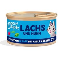 Edgard & Cooper Nassfutter Katze Adult Stückchen in Soße Lachs und Huhn 18x85 g