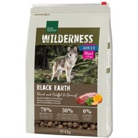 REAL NATURE WILDERNESS Trockenfutter Hund, Adult, Maxi, Black Earth Rind mit Strauß und Büffel 4 kg