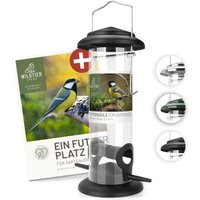 wildtier liebe Futtersäule für Samen, Körner & Kerne 23,5cm, Schwarz