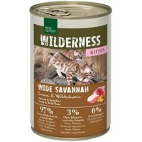 REAL NATURE WILDERNESS Nassfutter Katze, Kitten Wide Savannah, Lamm und Wildschwein 6x400 g