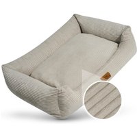 Freudentier Orthopädisches Hundebett aus stilvollem Cord L