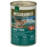 REAL NATURE WILDERNESS Nassfutter Katze, Adult Dark Fjord, Wildschwein mit Ente und Rentier 6x400 g