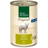 REAL NATURE Nassfutter Hund, Adult, Lamm mit Kartoffeln 24x400 g