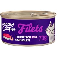Edgard & Cooper Nassfutter Katze Adult Filets Thunfisch und Garnelen 24x70 g