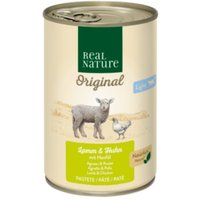 REAL NATURE Original Nassfutter Katze, Adult, Light Huhn und Lamm 6x400 g