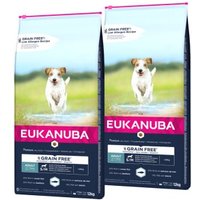 EUKANUBA Trockenfutter Hund Small & Medium Breed Adult, getreidefrei mit Fisch 2x12 kg