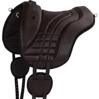 Equinate Reitpad Stella aus verziertem Kunstleder braun S