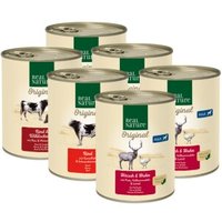 REAL NATURE Nassfutter Hund, Adult 6x800 g Mixpaket 1