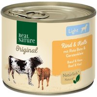 REAL NATURE Light Nassfutter Hund, Adult, Rind und Kalb 12x200 g