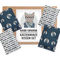 Kater Kasimir Katzenminze Spielkissen (4er Set) aus BIO-Baumwolle