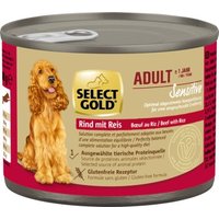 SELECT GOLD Nassfutter Hund Sensitive Adult Rind mit Reis 12x200 g