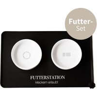 Minty&Marla XXL Futterstation 3er Set Katze schwarz
