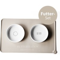 Minty&Marla XXL Futterstation 3er Set Katze beige