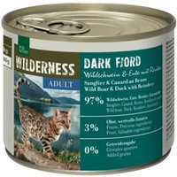 REAL NATURE WILDERNESS Nassfutter Katze, Adult Dark Fjord, Wildschwein mit Ente und Rentier 6x200 g