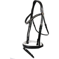 Hans Melzer Horse Equipment Hans Melzer Trense Wiesbaden schwarz/silberne Kristalle weiß unterlegt WB (Warmblut)