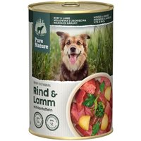 Pure Nature Nassfutter Hund, Adult 6x400 g Lamm und Rind