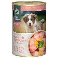 Pure Nature Hund Junior Huhn mit Kaninchen & Rind 6 x 400 g