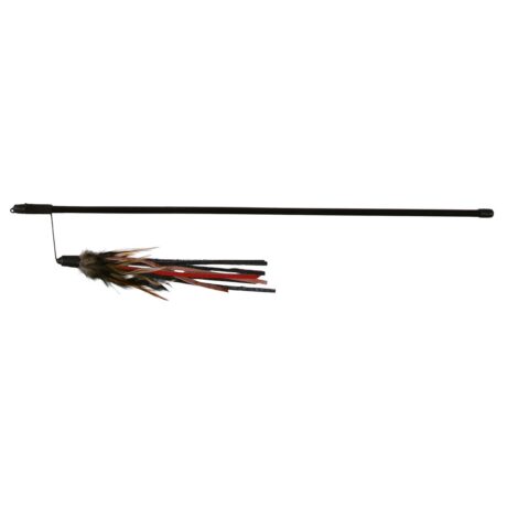 Trixie Spielangel mit Lederbändchen und Federn, 50cm