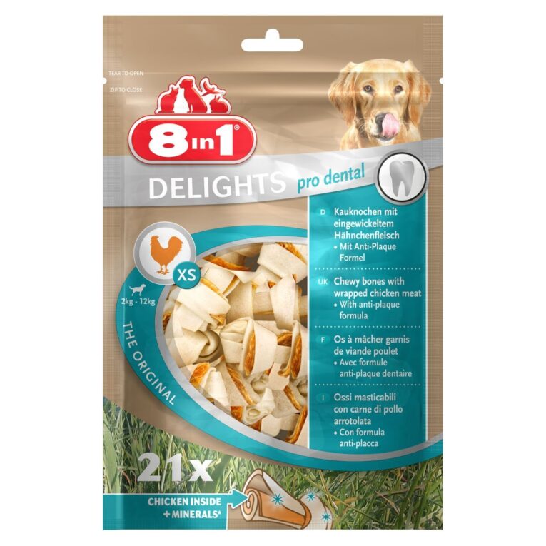 Leckerer Hundesnack von 8in1 ohne künstliche Geschmacksverstärker. Mit zartem Geflügel für anspruchsvolle Hunde. Der Snack ist für Hunde aller Lebensphasen zu empfehlen.
