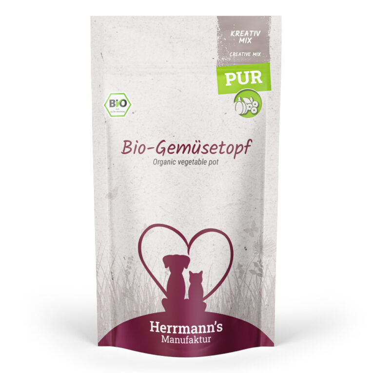 Herrmann´s Manufaktur Kreativ-Mix Bio-Gemüsetopf Ergänzungsfuttermittel für ausgewachsene Hunde und Katzen