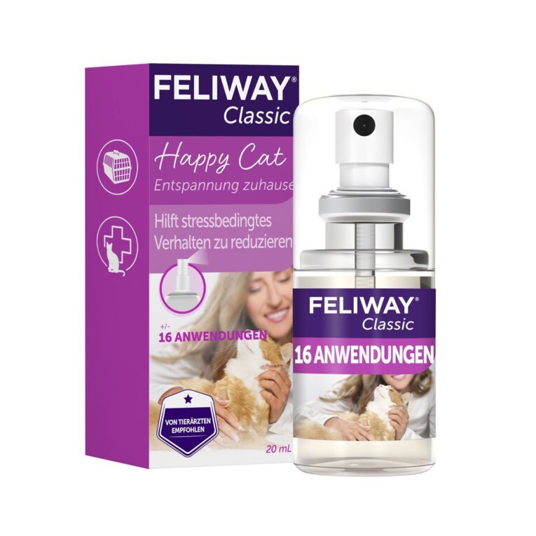 Das Feliway Classic Transportspray 20 ml sorgt unterwegs & beim Tierarzt dafür