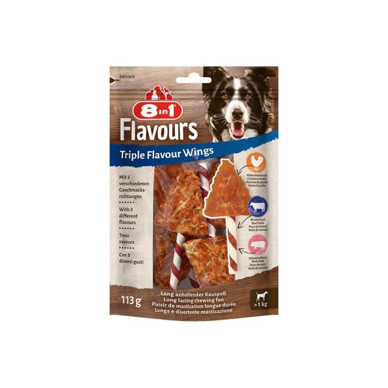 8in1 Triple Flavour Wings - der Kausnack mit extra viel Fleisch.