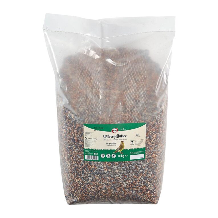 Mit elles Wildvogelfutter bietest Du ganzjährig eine ernährungsphysiologisch ausgewogene Kost. Dieses 100% natürliche Ganzjahresfutter füllt den Futterplatz mit Leben und Farbe.