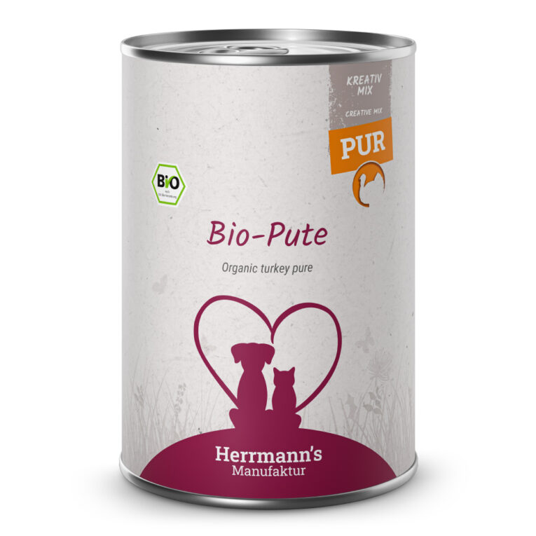 Herrmann´s Manufaktur Kreativ-Mix Bio-Pute pur Ergänzungsfuttermittel für ausgewachsene Hunde und Katzen