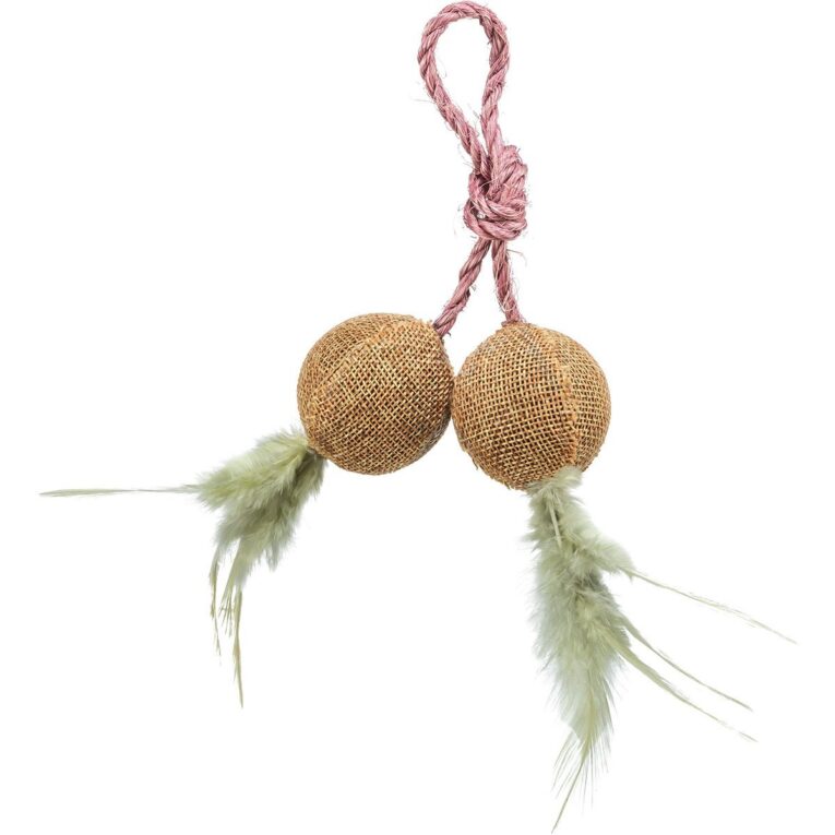 Strapazierfähige Jute-Bälle mit Katzenminze - ein sehr interessantes Katzenspielzeug. Weckt die Neugier und den Spieltrieb bei Katzen.