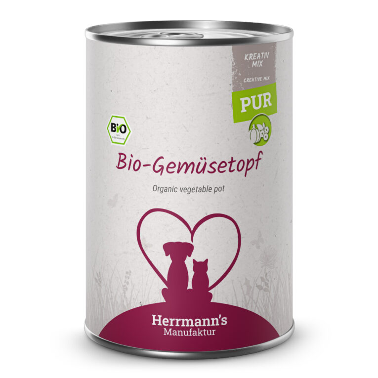 Herrmann´s Manufaktur Kreativ-Mix Bio-Gemüsetopf Ergänzungsfuttermittel für ausgewachsene Hunde und Katzen