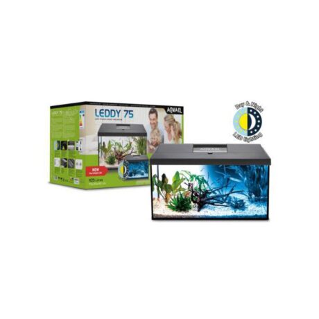 Aquael Aquarienset Leddy Tag und Nacht schwarz 2.0 Leddy 75 (105 Liter)