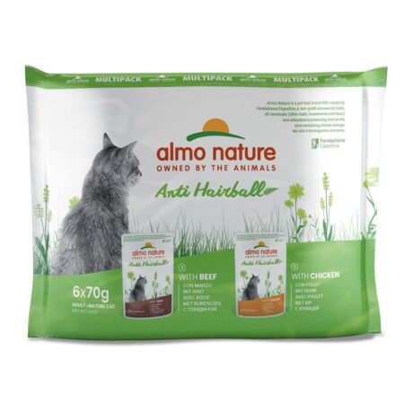 Almo Nature Holistic Anti Hairball Multipack mit RindundHuhn 2x6x70g