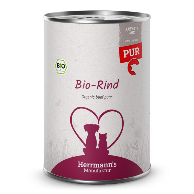Herrmann´s Manufaktur Kreativ-Mix Bio-Rind pur. Ergänzungsfuttermittel für ausgewachsene Hunde und Katzen
