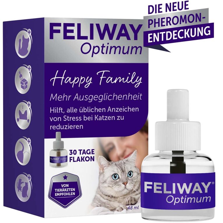 Nachfüllflakon (48 ml) für ihren Feliway® Optimum – Verdampfer. Unterstützt bei allen Anzeichen Angst & Stress