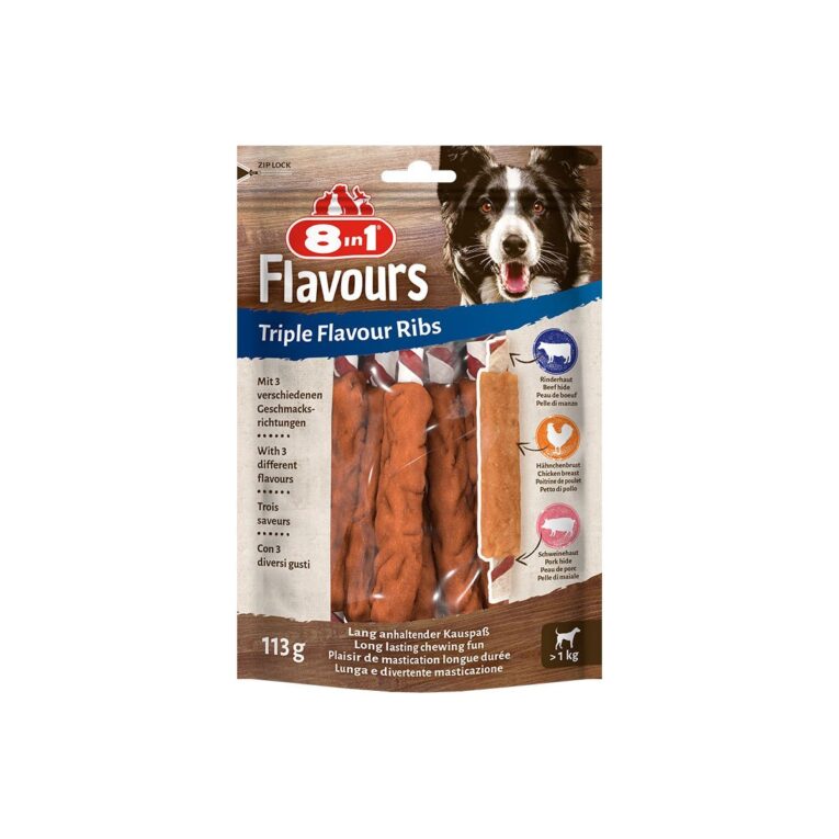 8in1 Triple Flavour Ribs - der Kausnack mit extra leckerem Hähnchenfleisch.