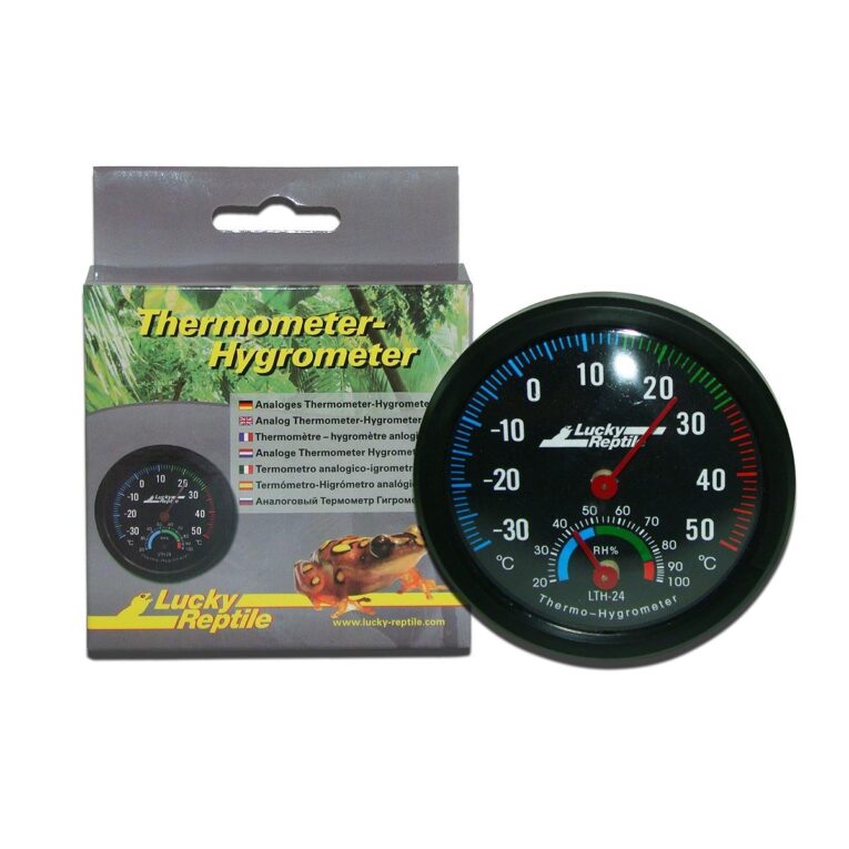 Lucky Reptile Thermometer-Hygrometer: Präzision im Terrarium. Sichere dir präzise Temperatur- und Feuchtigkeitsmessung im Terrarium mit dem Lucky Reptile Thermometer-Hygrometer. Einfach anzubringen und zuverlässig.