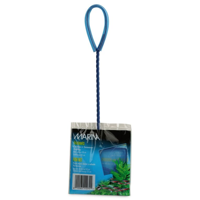 Fischfangnetz aus blauem Nylon. Die feinen